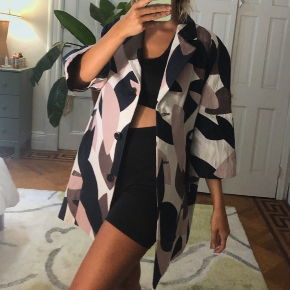 Caractere Italian patterned linen coat